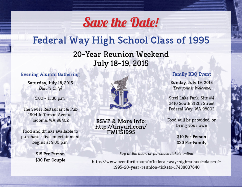 FWHS 1995 20-Year Reunion Info